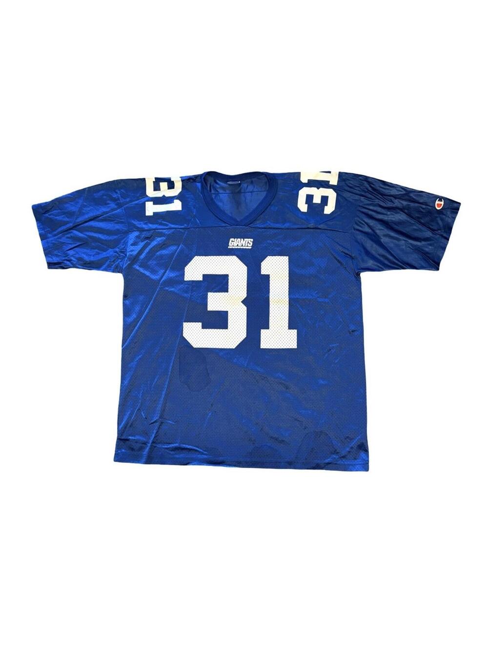 Champion New York Giants Jason Sehorn Football NFL Blue Jersey Men's Size Large